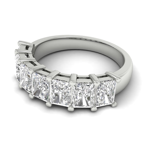14 Karat 7-Stone Radiant Lab Grown Diamond Ring (F+Color-VS+ Clarity)