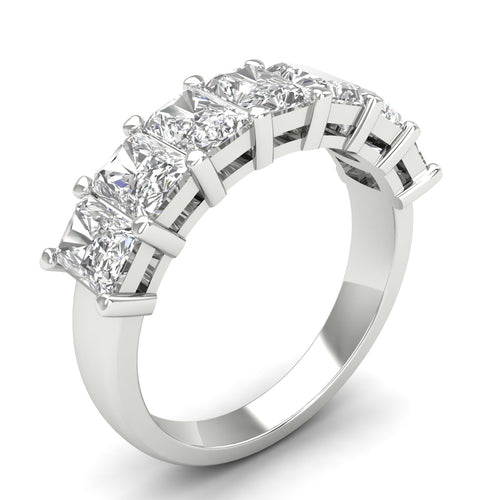 Lab Grown 7-Stone Radiant Diamond Ring (F+Color-VS+ Clarity)