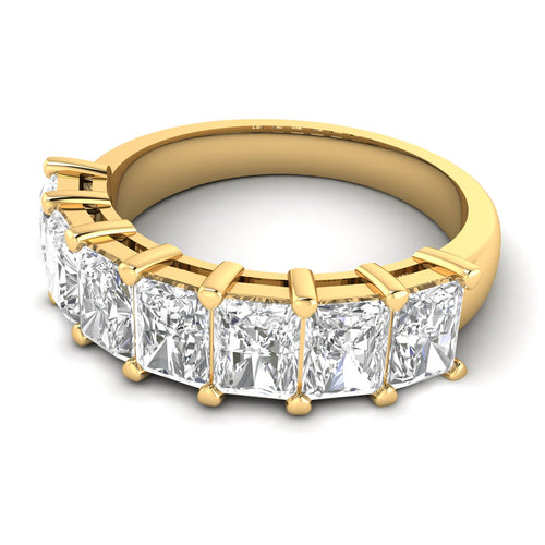 Lab Grown 7-Stone Radiant Diamond Ring (F+Color-VS+ Clarity)