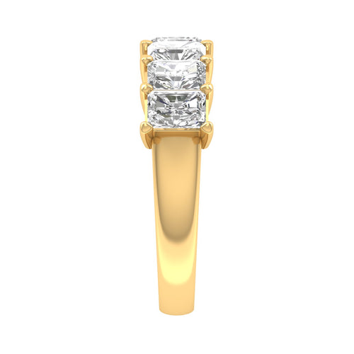Lab Grown 7-Stone Radiant Diamond Ring (F+Color-VS+ Clarity)