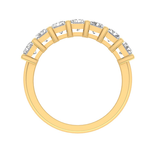 Lab Grown 7-Stone Radiant Diamond Ring (F+Color-VS+ Clarity)