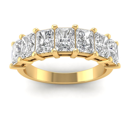 Lab Grown 7-Stone Radiant Diamond Ring (F+Color-VS+ Clarity)