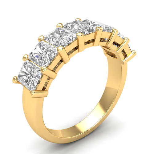 Lab Grown 7-Stone Radiant Diamond Ring (F+Color-VS+ Clarity)