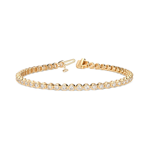 Lab Grown Round Basket 4 Prong Tennis Bracelets (F+ Color-VS+ Clarity)