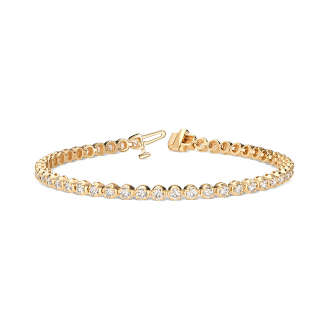 Lab Grown Round Basket 4 Prong Tennis Bracelets (F+ Color-VS+ Clarity)