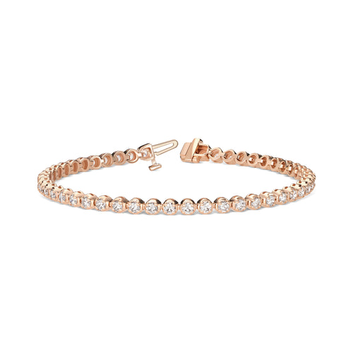 Lab Grown Round Basket 4 Prong Tennis Bracelets (F+ Color-VS+ Clarity)