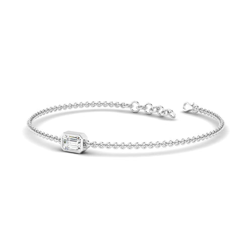 Lab Grown Bezel Set Emerald-Cut Bracelet