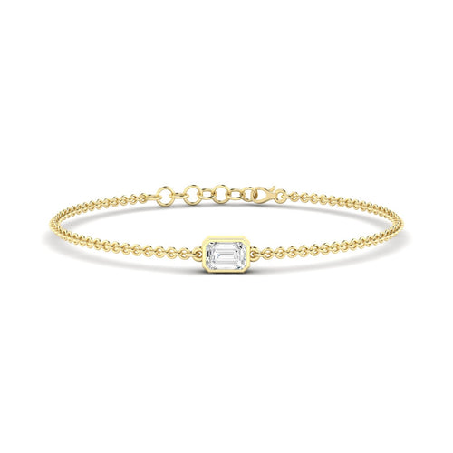 Lab Grown Bezel Set Emerald-Cut Bracelet