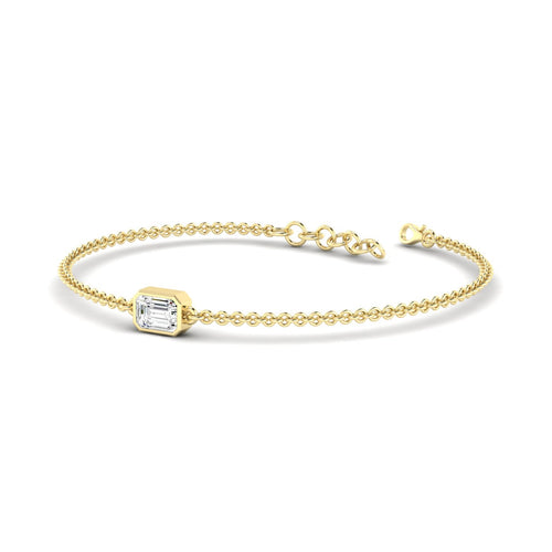 Lab Grown Bezel Set Emerald-Cut Bracelet