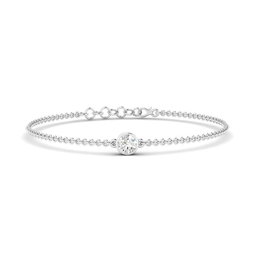 Lab Grown Bezel Set Round Diamond Bracelet (F+Color-VS+ Clarity)