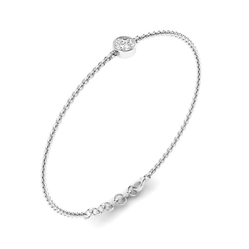 Lab Grown Bezel Set Round Diamond Bracelet (F+Color-VS+ Clarity)