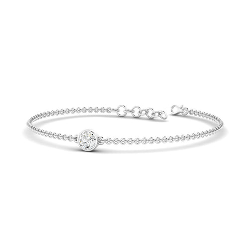 Lab Grown Bezel Set Round Diamond Bracelet (F+Color-VS+ Clarity)