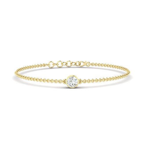 Lab Grown Bezel Set Round Diamond Bracelet (F+Color-VS+ Clarity)