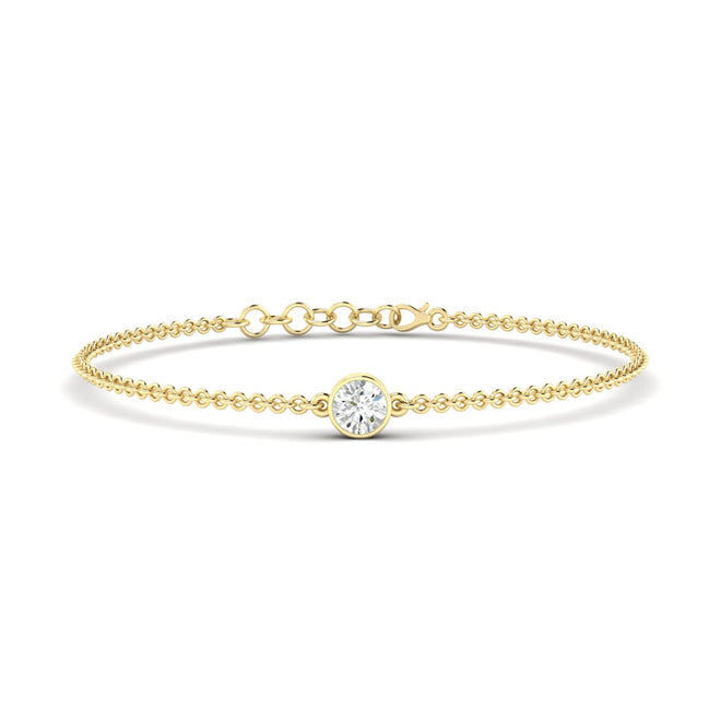 Lab Grown Bezel Set Round Diamond Bracelet (F+Color-VS+ Clarity)