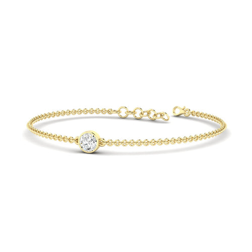 Lab Grown Bezel Set Round Diamond Bracelet (F+Color-VS+ Clarity)