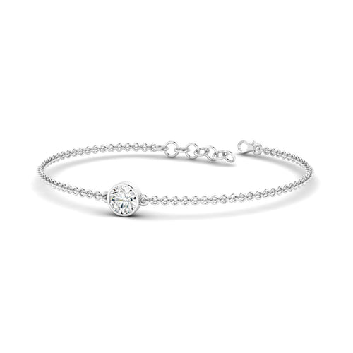 Lab Grown Bezel Set Round Diamond Bracelet (F+Color-VS+ Clarity)