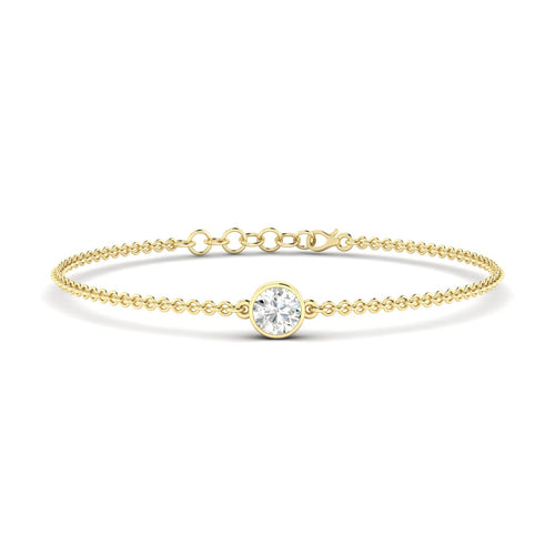 Lab Grown Bezel Set Round Diamond Bracelet (F+Color-VS+ Clarity)