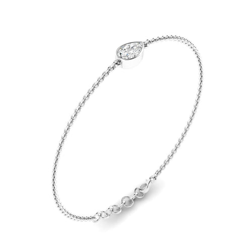 Lab Grown Bezel Set Pear-Shape Diamond Bracelet