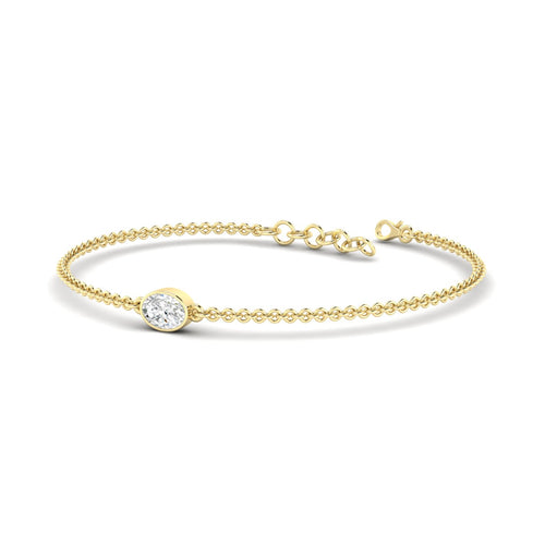 Lab Grown Bezel Set Oval Diamond Bracelet (F+ Color-VS+Clarity)