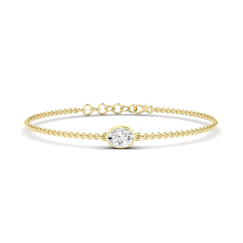 Lab Grown Bezel Set Oval Diamond Bracelet (F+ Color-VS+Clarity)