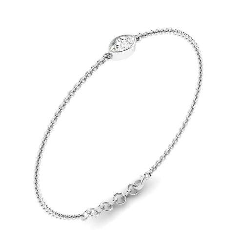 Lab Grown Bezel Set Marquise Diamond Bracelet (F+Color-VS+Clarity)