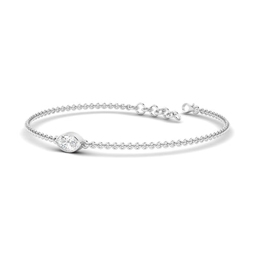 Lab Grown Bezel Set Marquise Diamond Bracelet (F+Color-VS+Clarity)