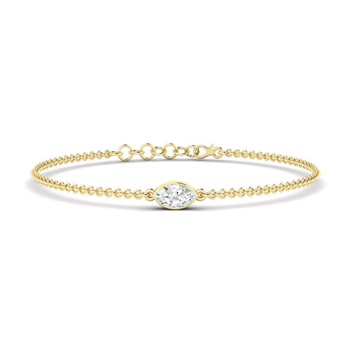 Lab Grown Bezel Set Marquise Diamond Bracelet (F+Color-VS+Clarity)