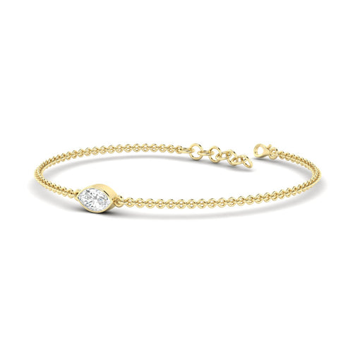 Lab Grown Bezel Set Marquise Diamond Bracelet (F+Color-VS+Clarity)