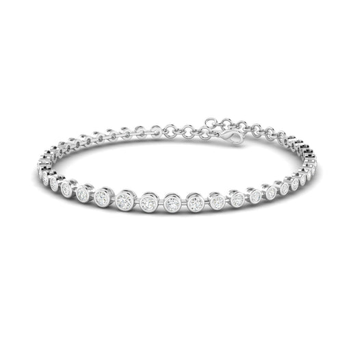 Lab Grown Graduated Bezel Set Bracelet(2.00 Total Carat Weight F+ Color-VS+Clarity)