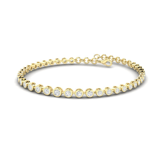 Lab Grown Graduated Bezel Set Bracelet(2.00 Total Carat Weight F+ Color-VS+Clarity)