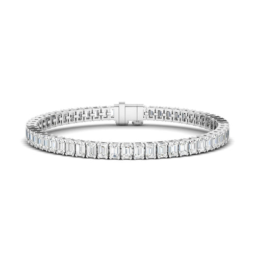 Lab Grown Emerald Cut Tennis Bracelet (6.00 Carats Total Weight F+ Color -VS+ Clarity)