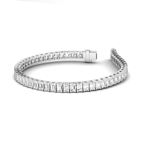 Lab Grown Emerald Cut Tennis Bracelet (6.00 Carats Total Weight F+ Color -VS+ Clarity)
