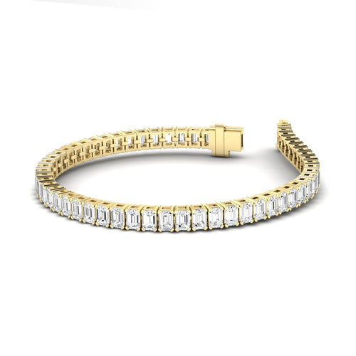 Lab Grown Emerald Cut Tennis Bracelet (6.00 Carats Total Weight F+ Color -VS+ Clarity)