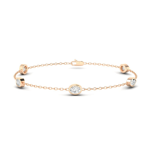 Lab Grown 5-Stone Multi-Shape Lab Grown Diamond Bracelet ( 1.00 Total Carat Weight F+Color -VS clarity)