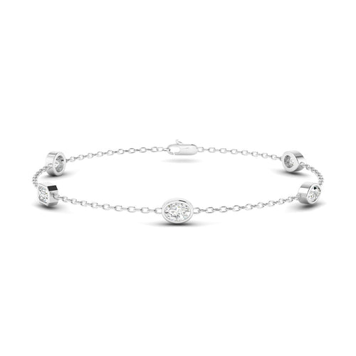 Lab Grown 5-Stone Multi-Shape Lab Grown Diamond Bracelet ( 1.00 Total Carat Weight F+Color -VS clarity)