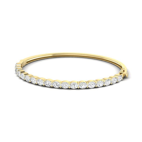 Lab Grown East-West Oval Shape Diamond Bangle (2.75 Total Carat Weight F+ Color+VS+ Clarity)