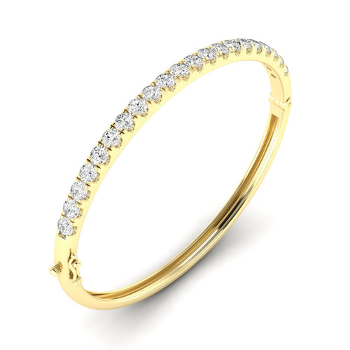 Lab Grown Diamond Bangle Bracelet (3.00 Carats Total Weight F+Color VS+Clarity)