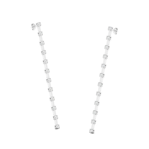 14 Karat Gold Lab Grown Round Diamond Mini Drop Earrings(1.00 TCW F+Color VS+ Clarity)