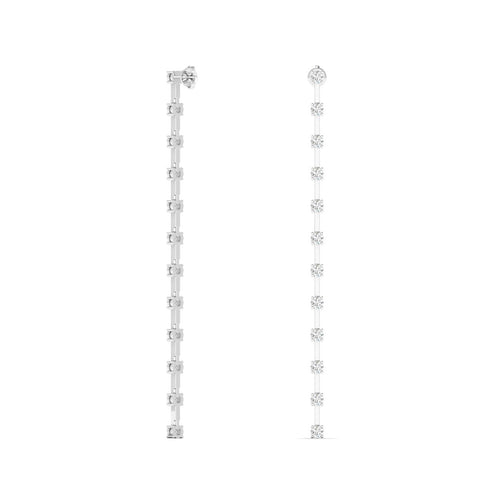 14 Karat Gold Lab Grown Round Diamond Mini Drop Earrings(1.00 TCW F+Color VS+ Clarity)