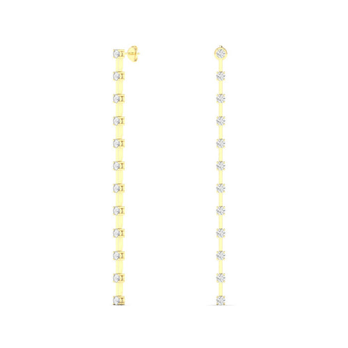 14 Karat Gold Lab Grown Round Diamond Mini Drop Earrings(1.00 TCW F+Color VS+ Clarity)