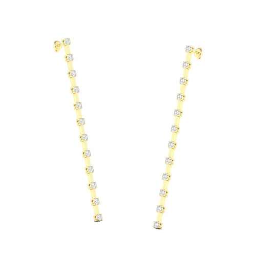 14 Karat Gold Lab Grown Round Diamond Mini Drop Earrings(1.00 TCW F+Color VS+ Clarity)