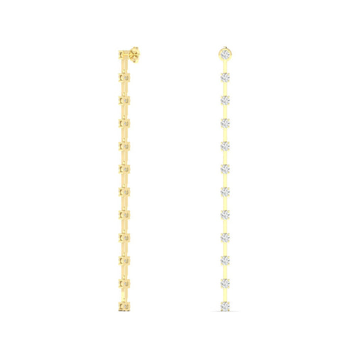 14 Karat Gold Lab Grown Round Diamond Mini Drop Earrings(1.00 TCW F+Color VS+ Clarity)