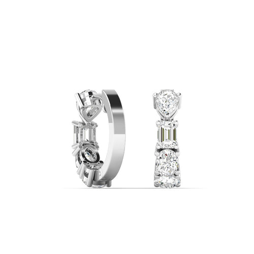 14 Karat Lab Grown Multi-Shape Huggy Earrings (2.00 Total Carat Weight F+ Color-VS+ Clarity)