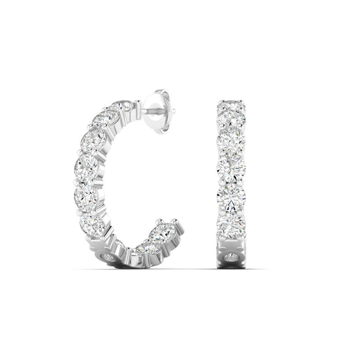 Lab Grown Inside - Out Diamond Hoops (3.00 Total Carat Weight F+Color VS+Clarity)