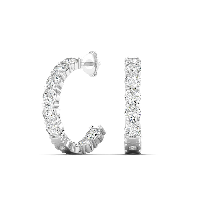 Lab Grown Inside - Out Diamond Hoops (3.00 Total Carat Weight F+Color VS+Clarity)