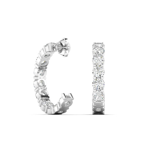 Lab Grown Inside - Out Diamond Hoops (3.00 Total Carat Weight F+Color VS+Clarity)