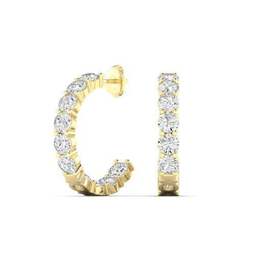 Lab Grown Inside - Out Diamond Hoops (3.00 Total Carat Weight F+Color VS+Clarity)