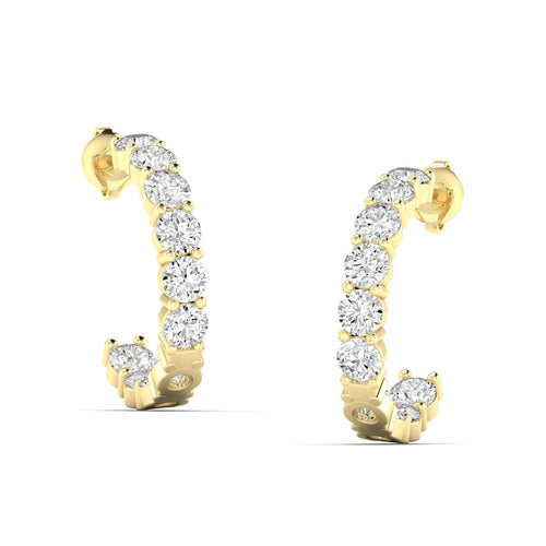 Lab Grown Inside - Out Diamond Hoops (3.00 Total Carat Weight F+Color VS+Clarity)