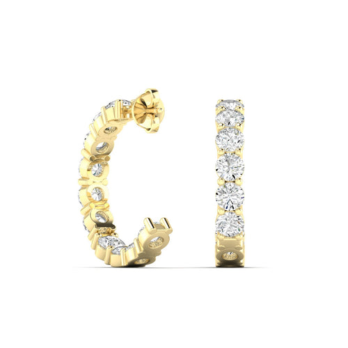 Lab Grown Inside - Out Diamond Hoops (3.00 Total Carat Weight F+Color VS+Clarity)