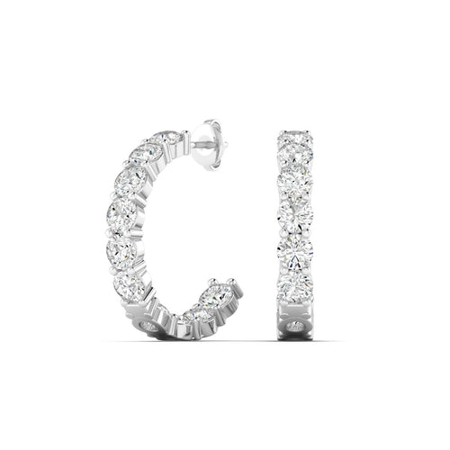 Lab Grown Inside - Out Diamond Hoops (4.00 Total Carat Weight F+Color VS+Clarity)
